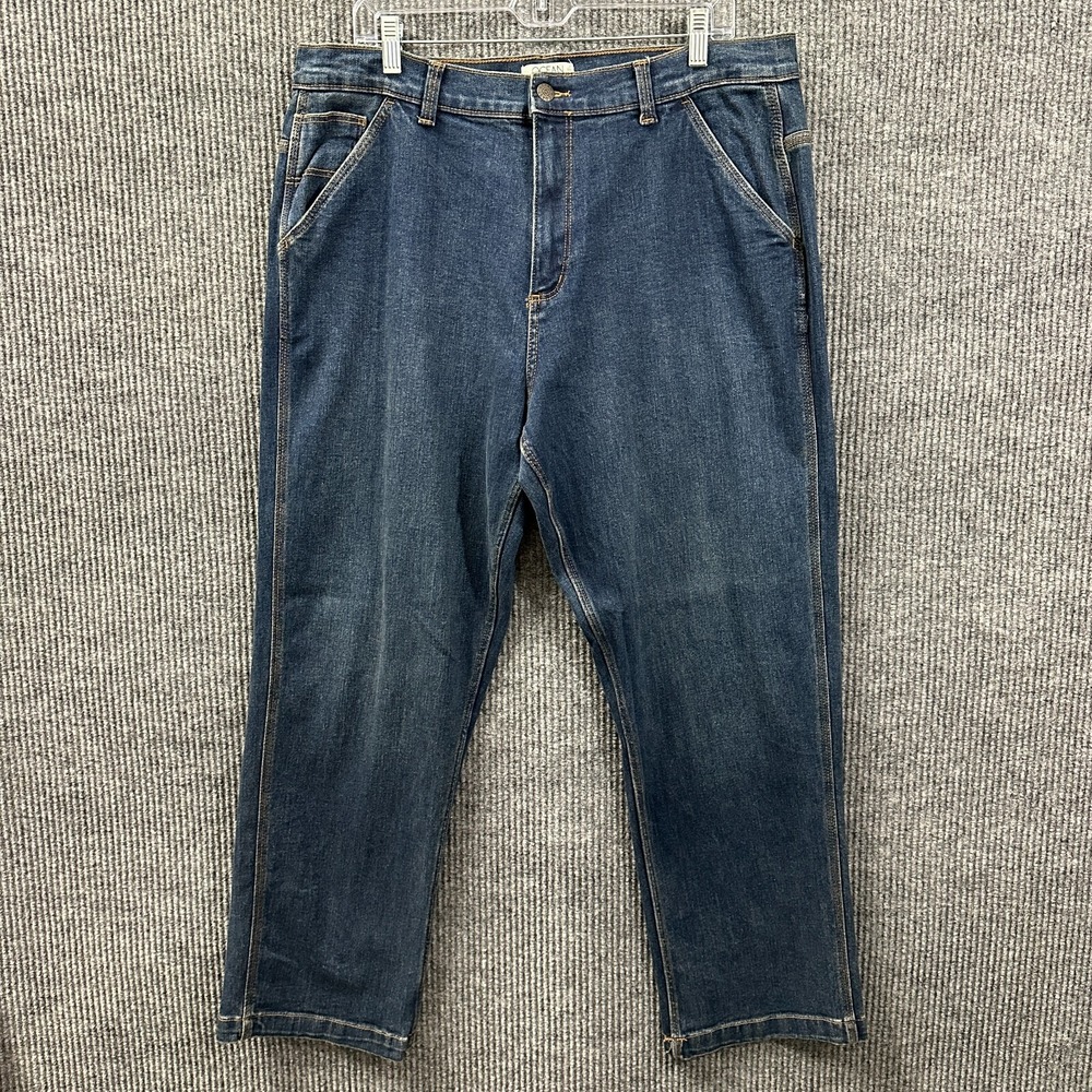 Ocean Coast Mens Straight Leg Jeans 36x30 Blue Denim Cotton Stretch High Rise